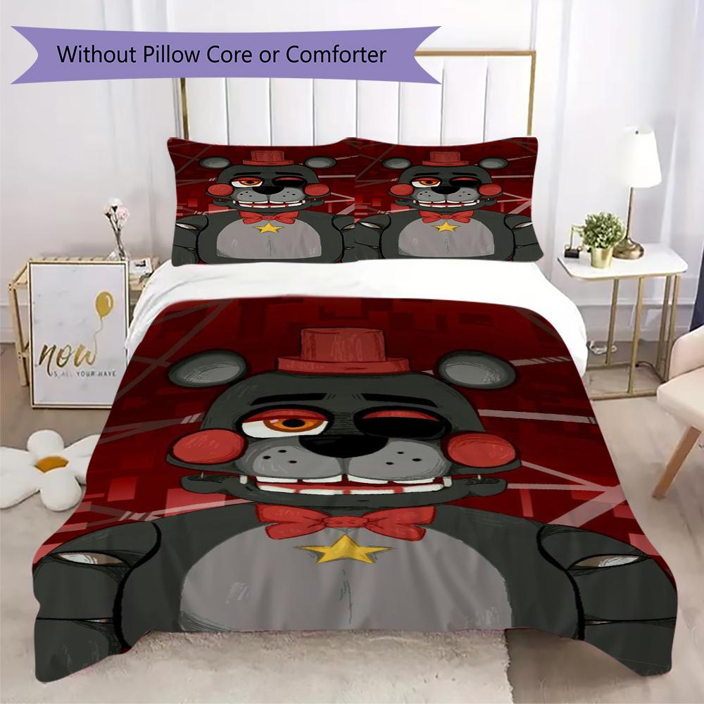 Five Nights Terror Freddy'S Threepiece Set 1 Duvet Cover 2 Pillowcase Without Core Without Core Duvet Cover And Pillowcase