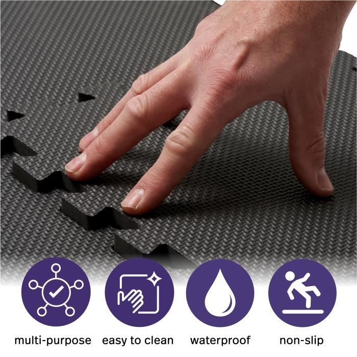 Tapis Protecteurs De Sol - MATANA - 20 Dalles En Mousse EVA - Antidérapant - 30x30cm - Fitness
