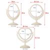Lunari Antique Tabletop Standing Princess Makeup Round Double-Sided Mirror, Mirror, European-Style Marble-Effect Mirror, (Circle)