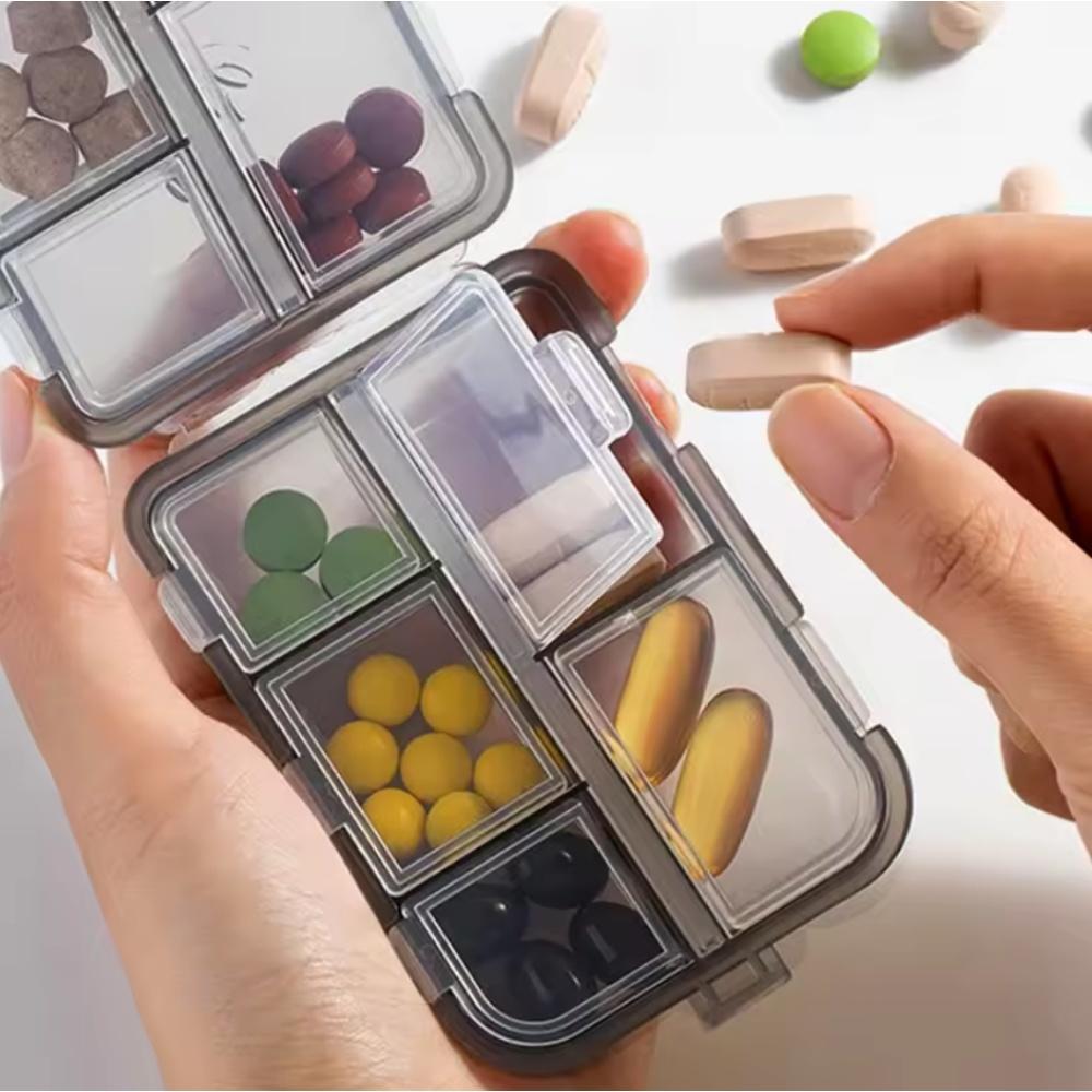 10 Compartments Travel Pill Organizer Pocket Portable Pill Storage Box Case Daily Pill Container or Purse Fish Oil Medicine