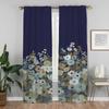 Flower Tulle for Bedroom Modern Living Room Curtains 2 Pieces Partition Halloween Decoration Blackout Curtain Shades Kitchen