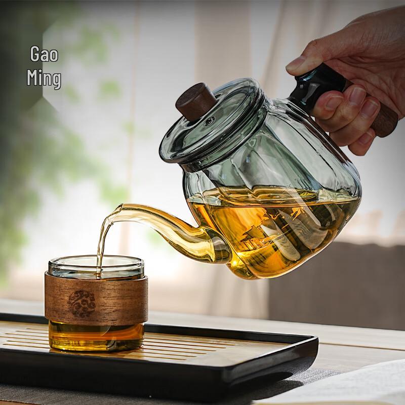 Gaoming 2024 Heat-Resistant Glass Tea Pot with Tea-Water Separator