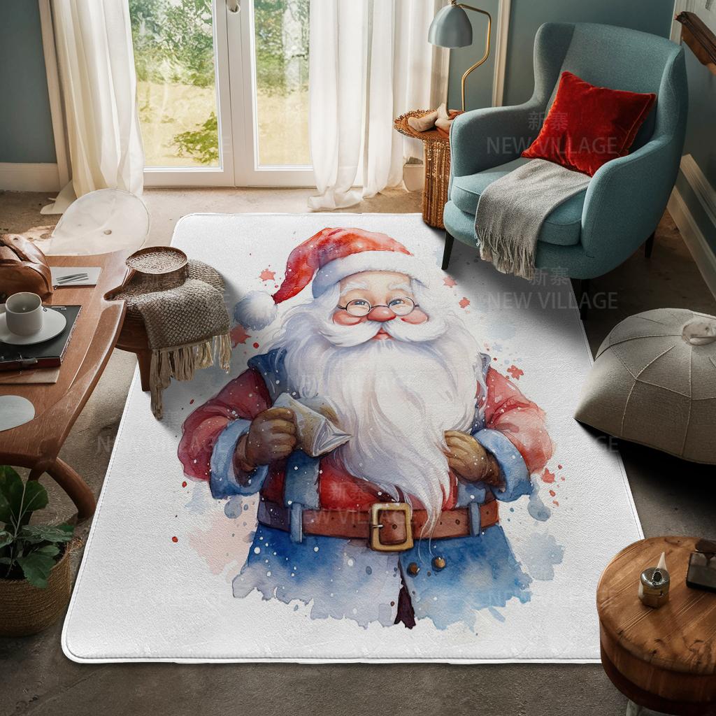 House Entrance Carpet Home Door Mat Living Room Bath Foot Bathroom Non-slip Water Absorption Rugs Bath Merry Christmas Winter