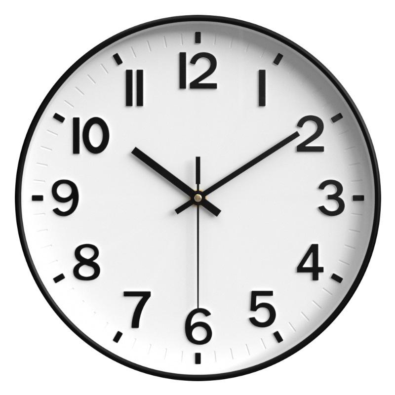 Living Room Wall Clock Modern Simple Home Clock Bedroom Silent Wall Clock Round Quartz Clock 12 Inches 30CM