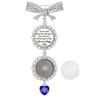 DIY Customizable Wedding Photo Brooch Charm With Rhinestones Bowknot Blue Heart Pendant For Bridal Bouquet Keepsake