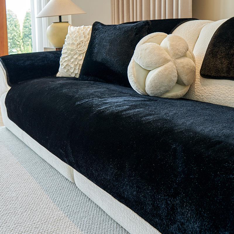 

Зимняя плюшевая подушка для дивана Премиальный плюшевый чехол для дивана для поглаживания кошек Легкий роскошный стиль Теплая нескользящая подушка для сиденья 90*160cm