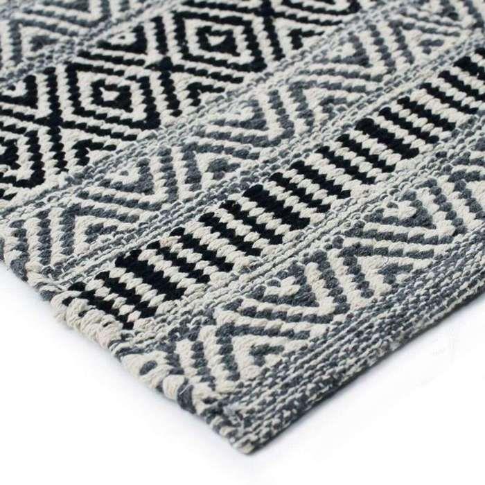 White-black Cotton Rug 120x170