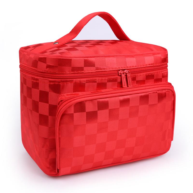 Foldable Jacquard Fabric Large Women's Makeup & Jewelry Travel Toiletry Bag