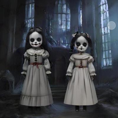 Dřevěná Halloweenská Panenka Duch Ozdoba na Zem Strašidelná Panenka Zapichovací Velký Houpací Duch Dekorace Hororová Rekvizita