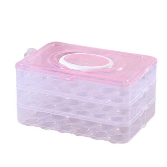 Egg Storage Box Transparent 24 Grids Large Capacity Dustproof with Lid And Handle Stackable Kitchen Fridge Egg Tray Egg Storage Container Egg Holder