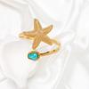 Ocean Resort Flower Starfish Faux Pearl Arm Cuff, Adjustable Upper Arm Bracelet