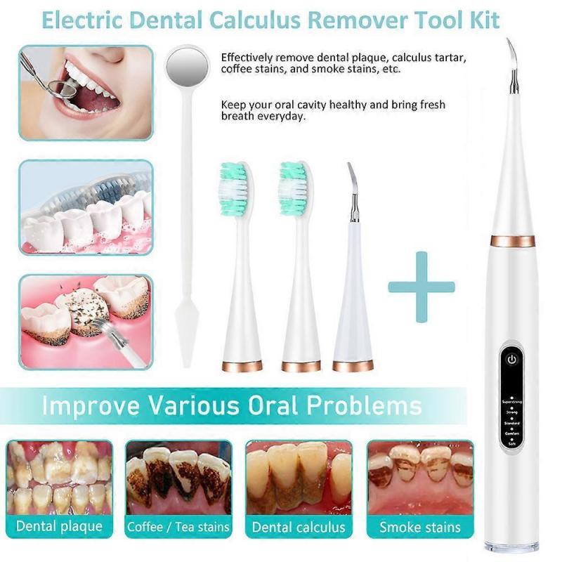 Powerful Ultrasonic Plaque Remover for Teeth with 5 Modes - Dental Tooth Cleaner