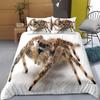 Tarantula Print Beddengoed Set Zwart Bruin Spider Dekbed Cover, Insect Thema Zachte Dekbedovertrek Voor Kinderen Tiener, Wit