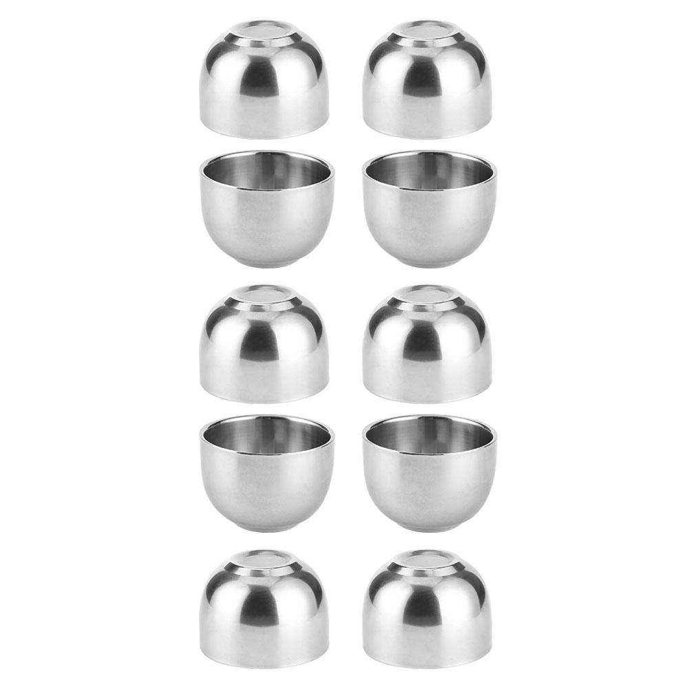 10 Stück Verdickter Doppelschichtiger 304 Edelstahl Wasserbecher für Kinder Küchenzubehör