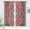 2Pc Luxury Moroccan Persian Pattern Curtain Drapes Red Blue Print Oriental Bohemian Vintage Window Curtain Pair Home Decor