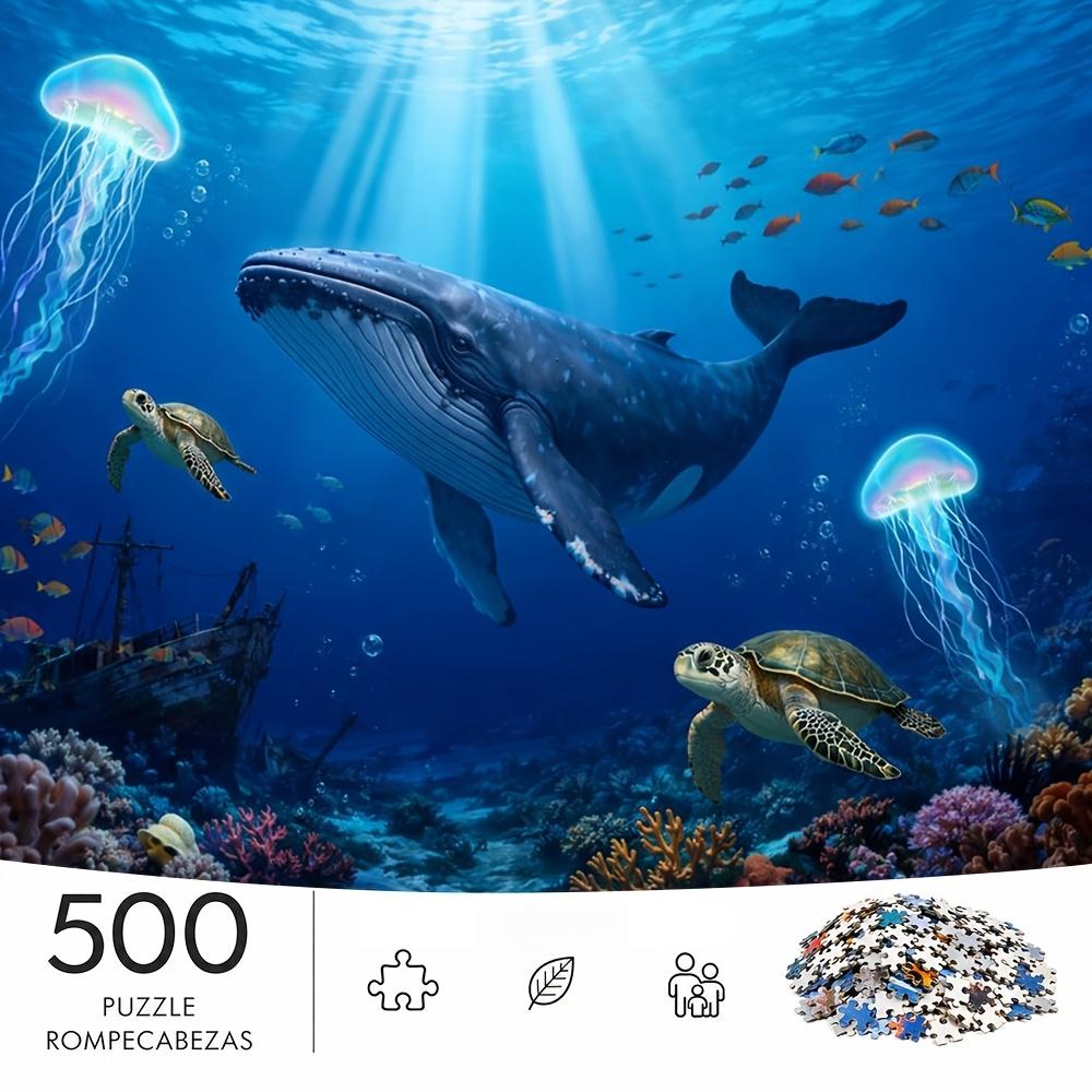 500pcs/Puzzle Game for Training Endurance And Logical Thinking - Exquisite Puzzle - (Deep Sea Creatures Swimming Together) Suitable for Living Room De
