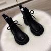 Women's Thick Sole Ankle Boots - Autumn/Winter British Style, Soft Velvet, Versatile, Plus Velvet Fashion, 2025 Collection.