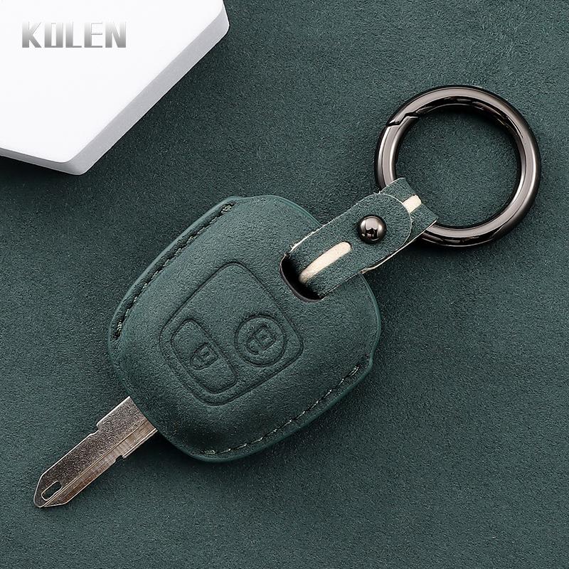 

Leather Car Key Case Cover Shell Case For Peugeot 106 107 206 207 307 306 For Citroen C1 C2 C3 C4 Xsara Picasso For Toyota Aygo
