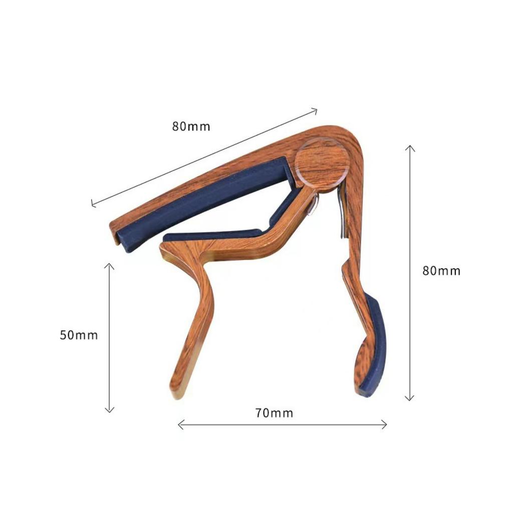 SLEEKSTATION Guitar Wood Grain for Electric Attachment 2-Pack Capo, Finish, Guitars/Ukuleles/Acoustic Guitars, One-Touch