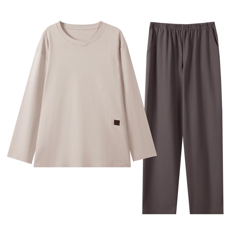 Men's Modal Long Sleeve Pajama Set – Outdoor Wearable, Plus Size, Loose Fit, Casual Homewear for Spring, Autumn, and Winter