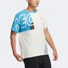 adidas Neo Colorblock Letter Print Sports T-Shirt Men Tops Blue White HS8826