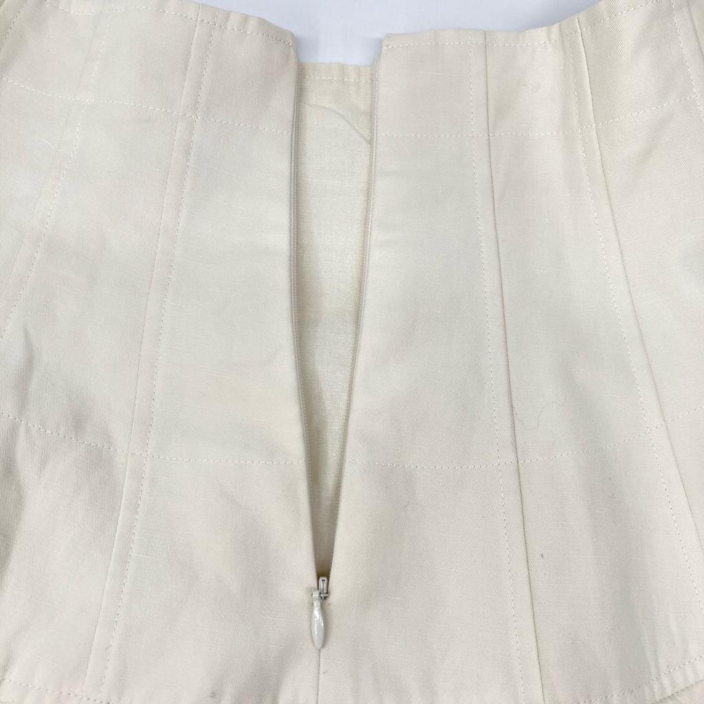 BLAMINK 23Stainless Steel Cream 7924-230-0343 Linen Blend Maxi Long Skirt Skirt 36 creamUsed