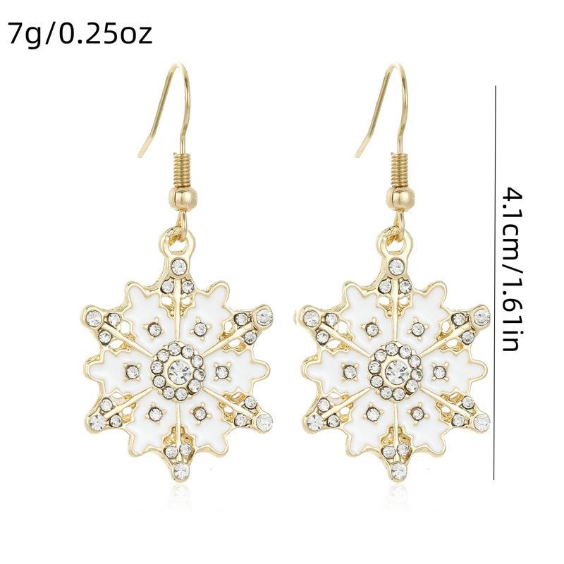 Christmas Snowflake Bracelet For Women  Metal Chain  Year Gifts Snowflake Earrings Xmas Party Jewelry Wrist Chain