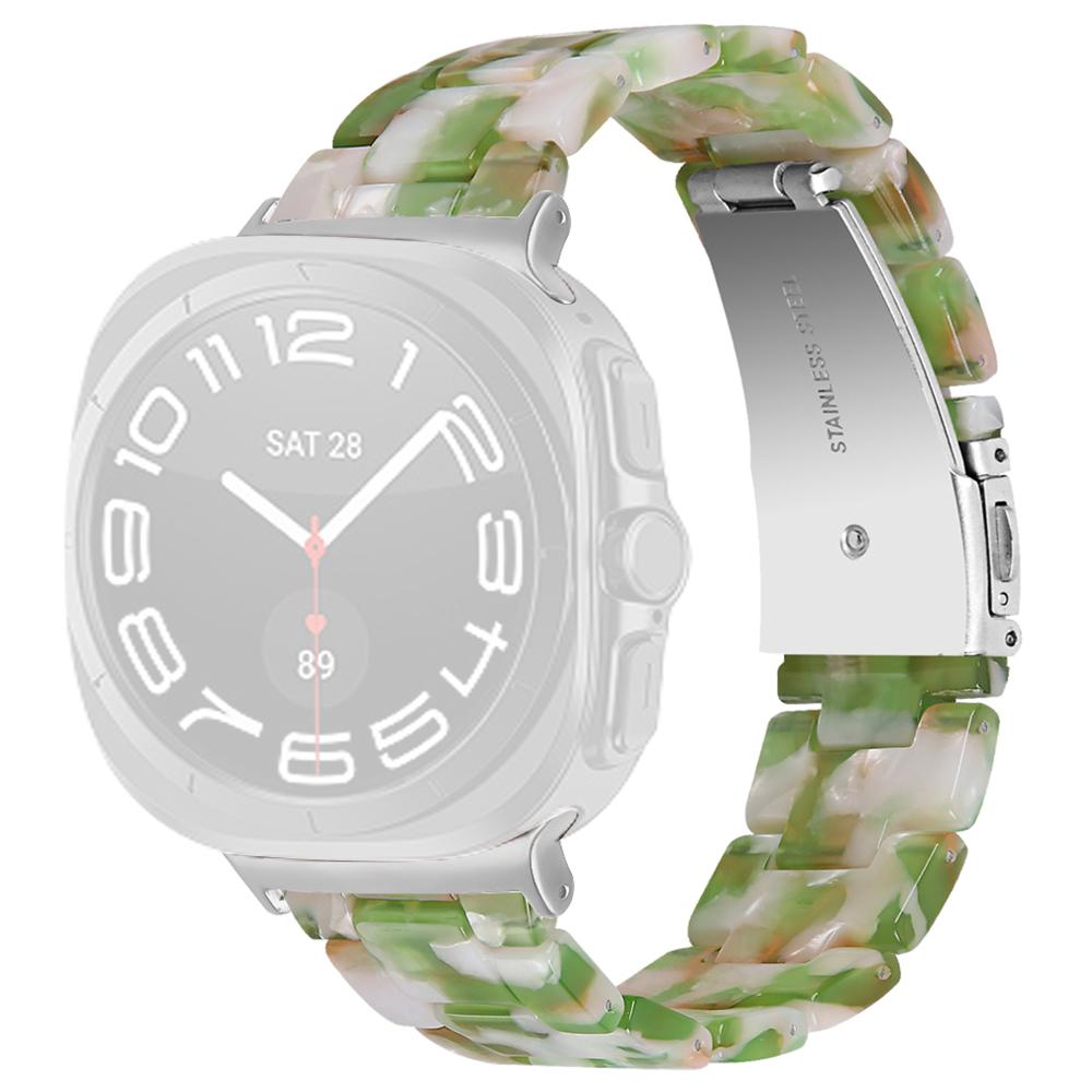 For Samsung Galaxy Watch Ultra 47mm Waterproof Resin Acrylic Watch Strap Buckle Design Wrist Band