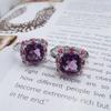 SACE GEMS 925 Sterling Silver 9*9MM Natual Amethyst Rings for Women Engagement Cocktail Party Fine Jewelry Gift