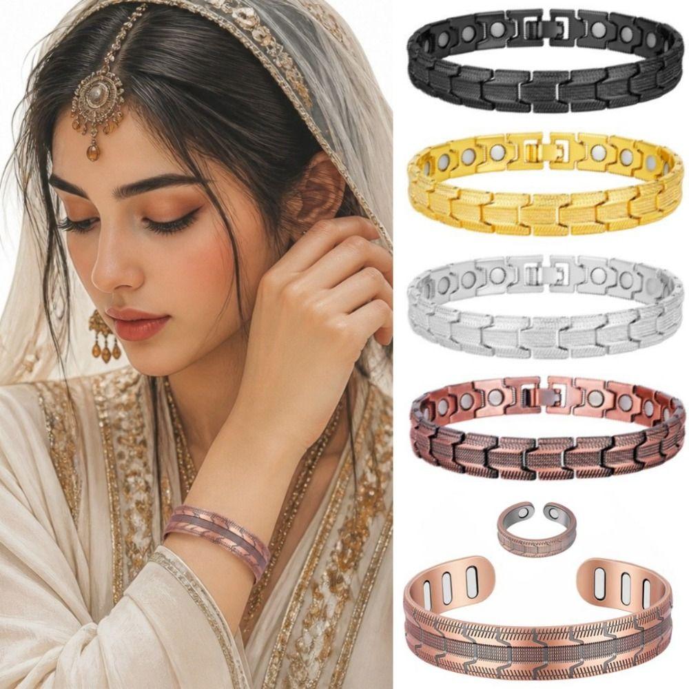 Retro Style Women Men Magnetic Bracelet Wheel-patterned Men Bangle Wristband  Festival Party