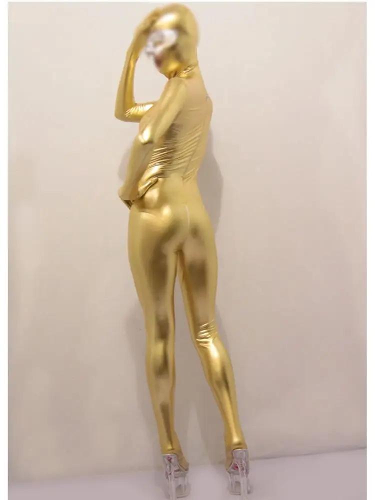 S-5XL Unisex Catsuit Cosplay Piele Sintetică PU Zentai Degete Bodystocking Fermoar Deschidere Între Picioare Bodysuit Colanți Leotard Conjoined