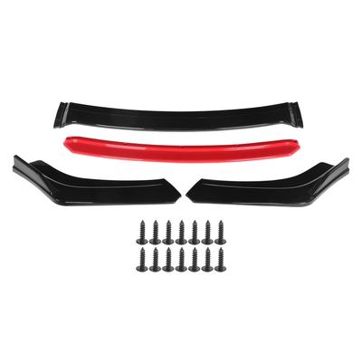 4PCS Front Bumper Lip Glossy Black with Mounting Screws Universal Vehicle Modification
