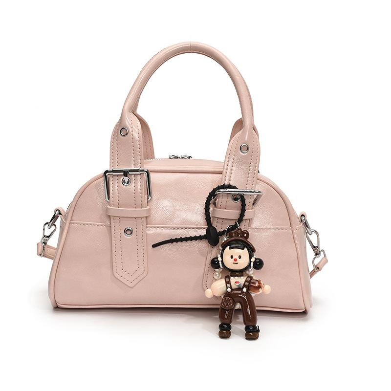 New Product Hot Sale Fashion Locomotive Style Simple Portable Boston Bag Personality Versatile Niche Design Messenger Bag Women