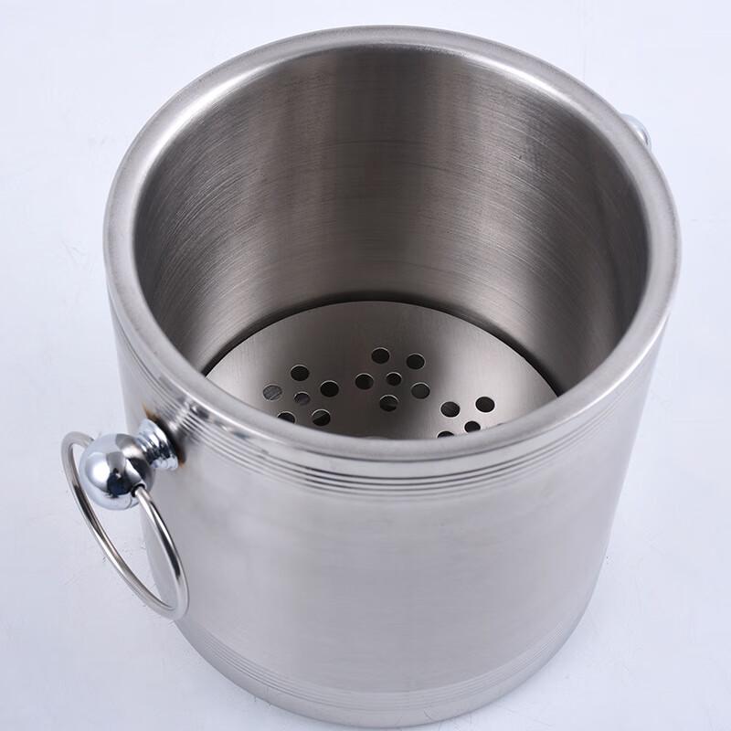 ZISIZ Double-Layer Threaded Portable Ice Bucket