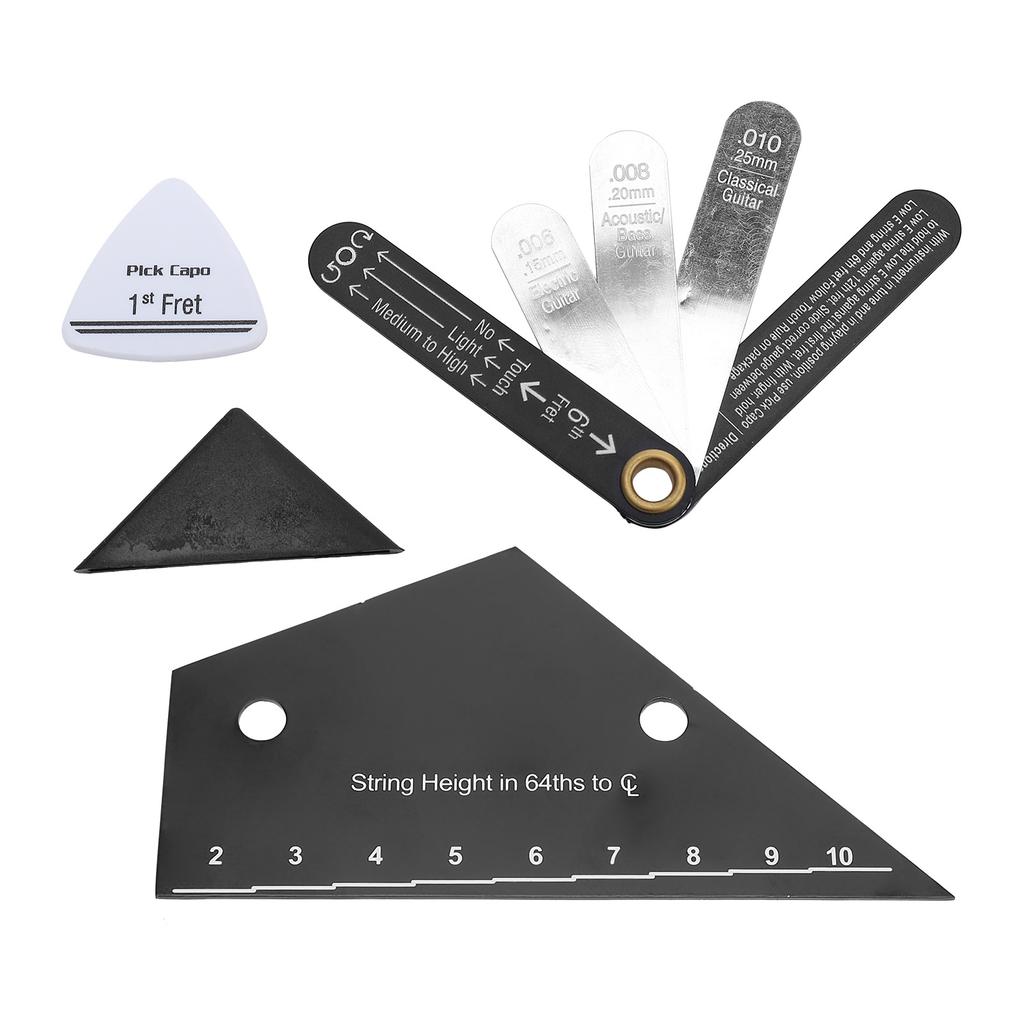 Guitar Measurement Tool String Action Ruler and Neck Relief Gauge Pick for Acoustic Electric Bass Guitar Setup
