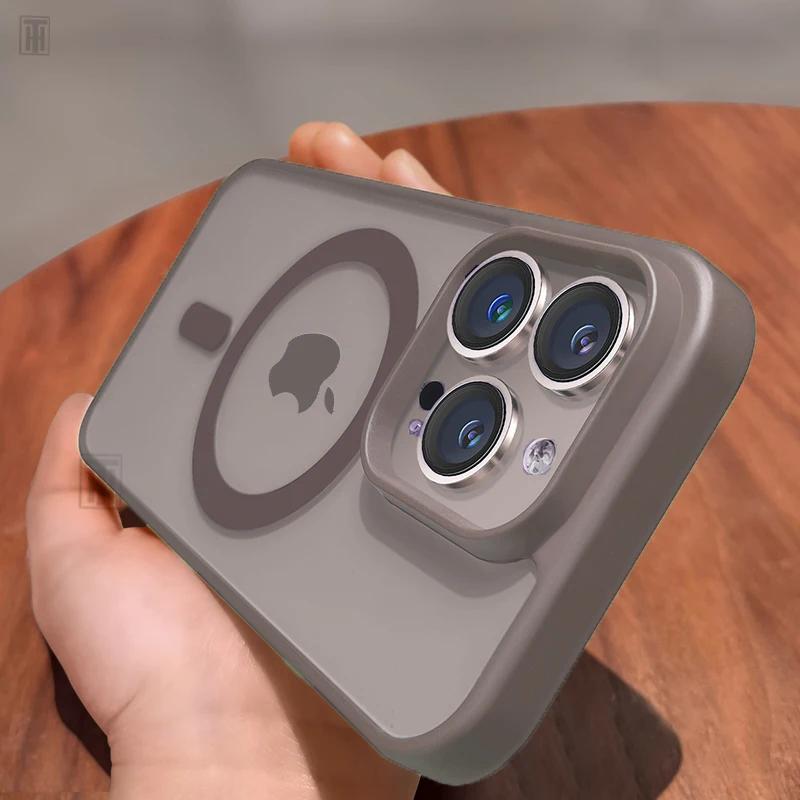 Luxury Dark Purple Transparent Magsafe Magnetic Case For iPhone 15 14 13 12 11 Pro Max Plus Antiskid Shockproof Protect Cover