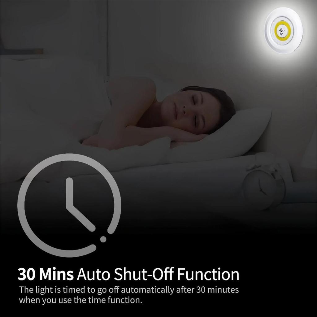 Led Cob Under Cabinet Light 3w Closets Lights Portable Mini Sleep-light Battery-operated Night Bathroom Lighting Warm-white Cold