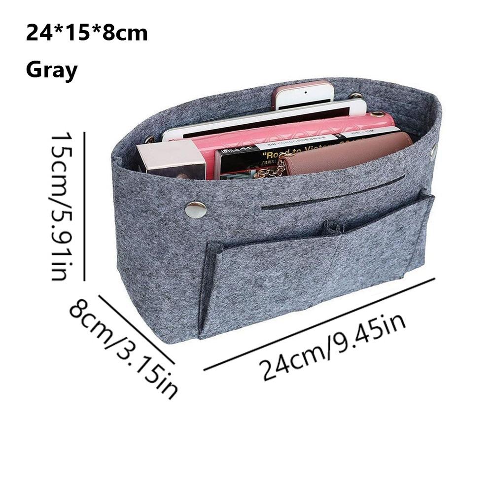 Simple Felt Handbag Insert Bag Bag Support Large Capacity Internal Bag Storage Organization Multi-Pocket Bag Organiser