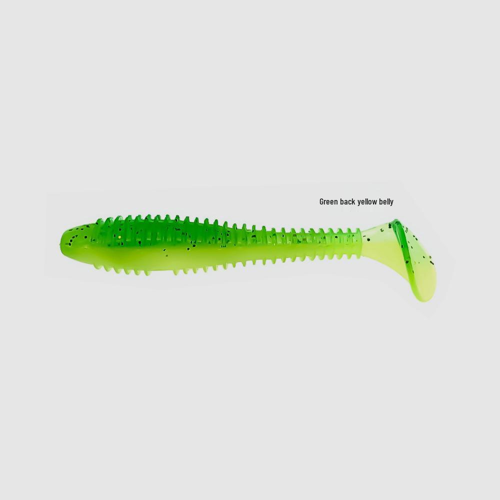 50-Piece Scented & Salted Ribbed T-Tail Soft Worm Lure for Fishing