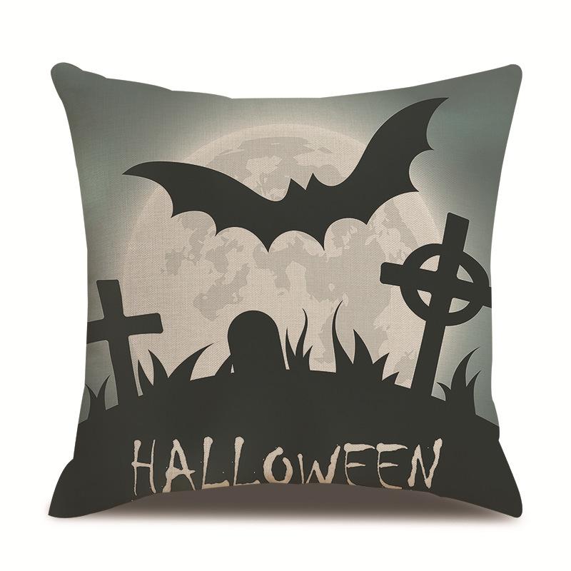Halloween Linen Pillow Cover Printed Pillow Cover
