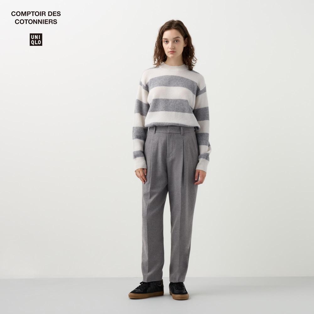 

Зауженные брюки Uniqlo Tweed Tuck 06 GRAY/WOMEN 55