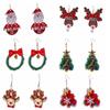 Merry Christmas New Year Earrings Party Festival Wreath Circle Earrings  Holiday