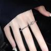 Cold Wind Ring Female Niche Design Couple Ring Simple Geometric Folds Irregular Personality Texture Index Finger Ring