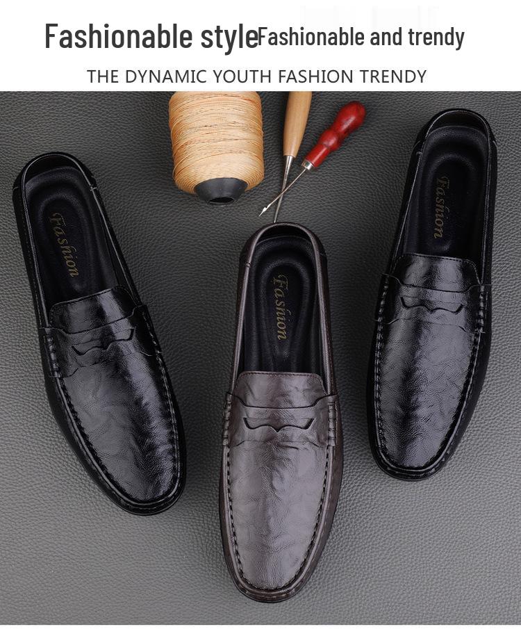 Seasonal Men's Breathable Soft-sole Leather Loafers – Slip-on British Style Casual Shoes