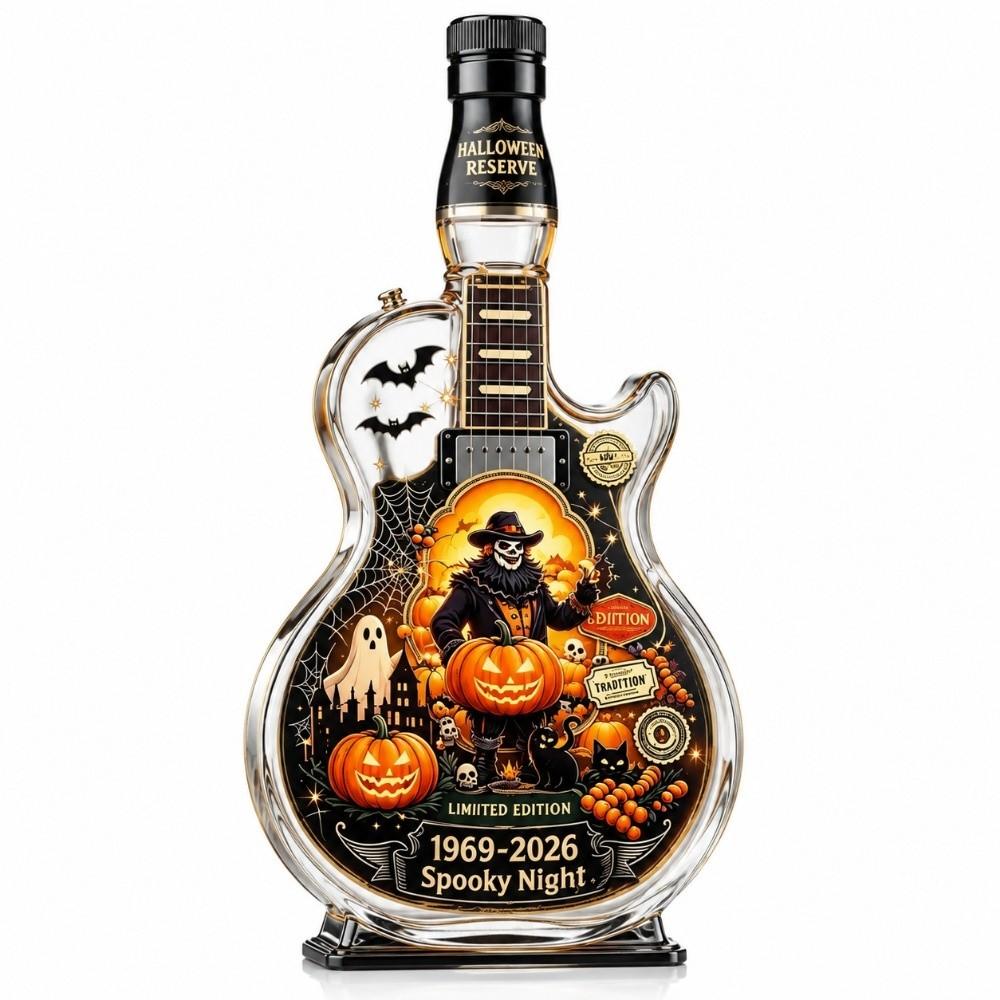 Pumpkin Guitar Liquor Storage Bottle Ghost Empty Wine Bottle Clear Glass Bottle Halloween Holiday