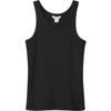 Ribbed Solid Color Simple Comfortable Crew Neck Tank Top Women Tops Black 40W216P-001