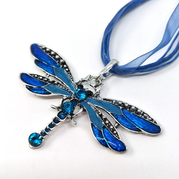 

Європейське та американське креативне намисто «Бабка» - Довгий, універсальний ланцюжок для светра світло-синій колір