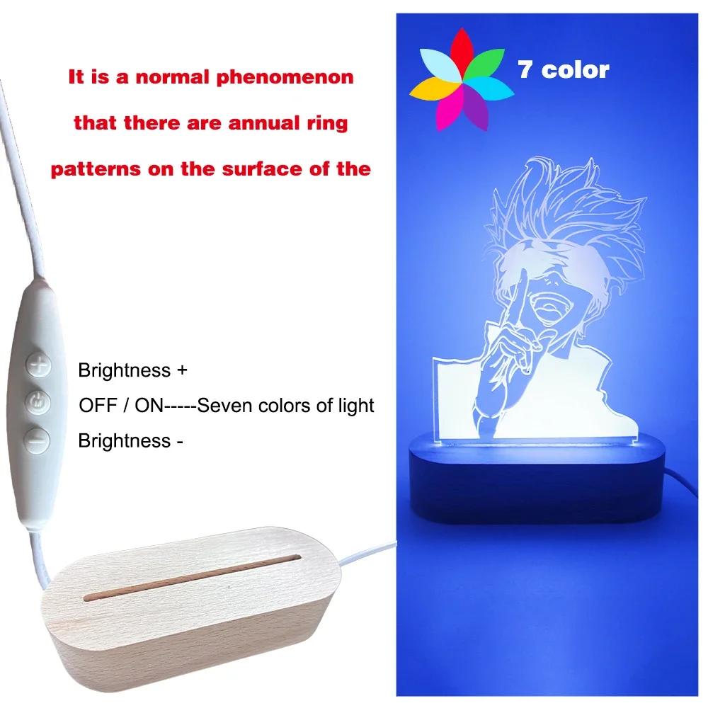 Action Figures Jujutsu Kaisen Gojo Satoru Anime Led Lights Decoration Night Light Rgb Lampara Para Recamara Cool Stuff Room for Poseable Articulated