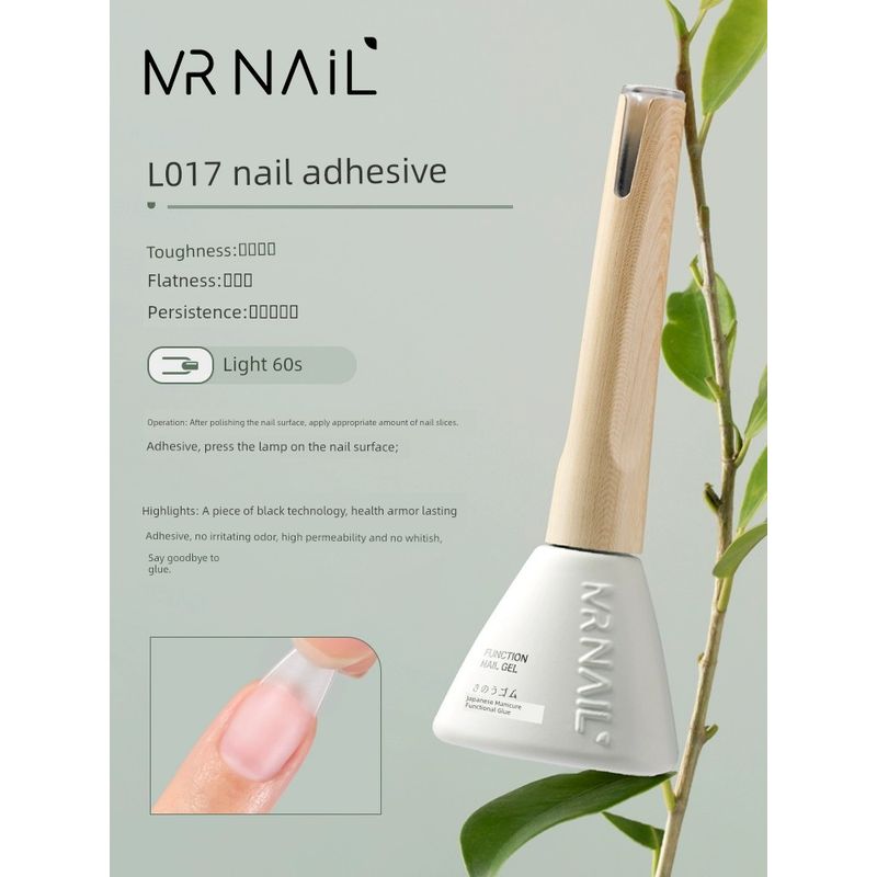Full-Cover Nail Tips for Shaping and Styling, New Transparent Long Oval Almond Nail Extensions, Professional Use for Nail Salons L017 Nail Adhesive