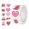 500 Pictures/roll Roll Sticker Tape Pink Reading Bookish Handbook Material Envelope Seal Sticker